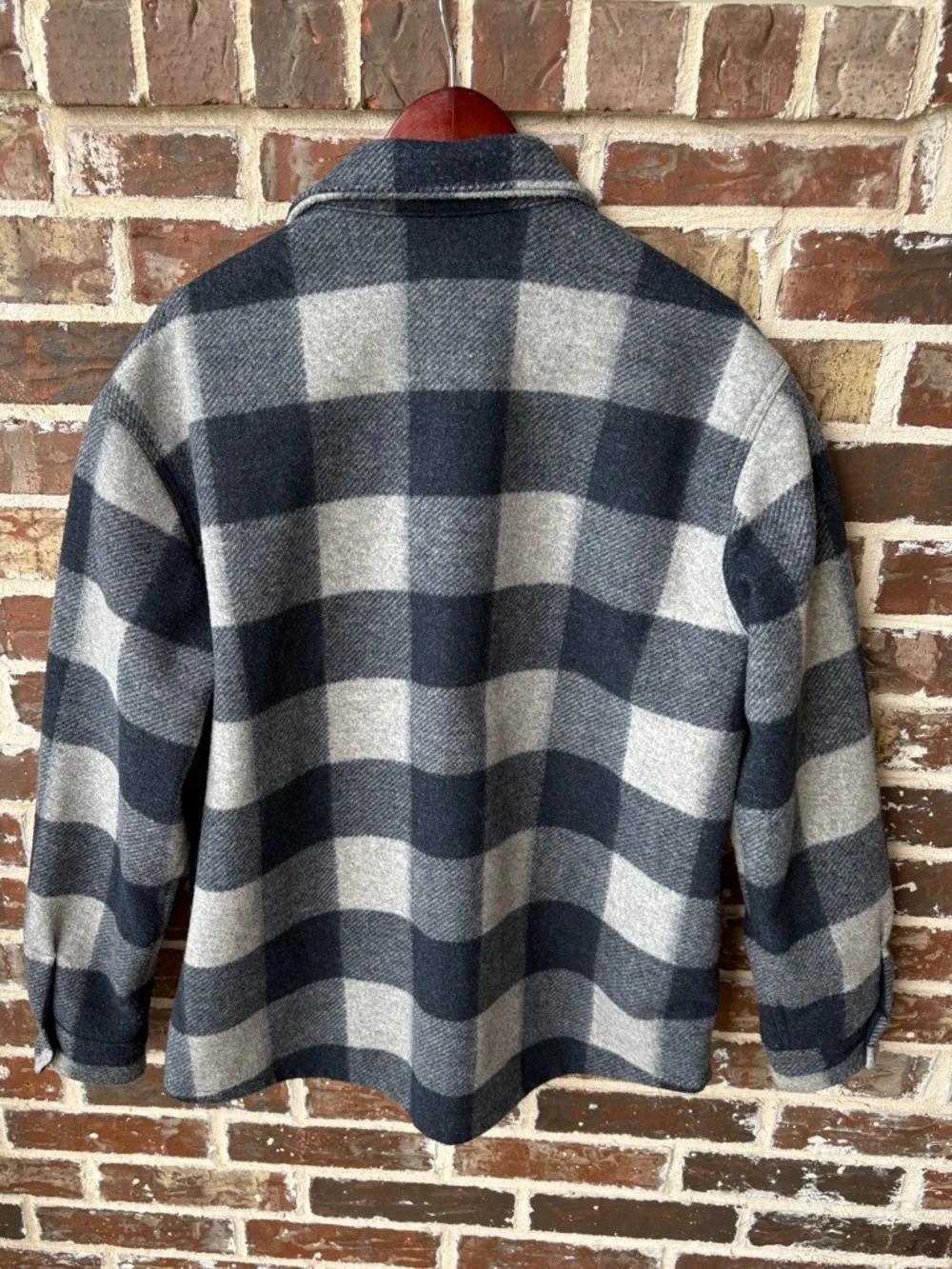 Banana Republic Navy Gray Plaid Heritage Shirt Jacket Shacket Size Large